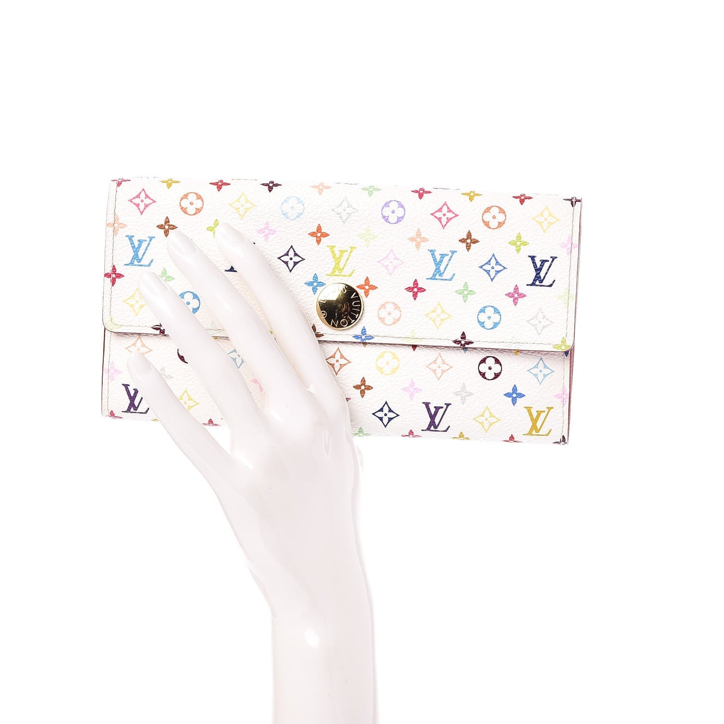 Monogram Multicolor Sarah Wallet White Litchi