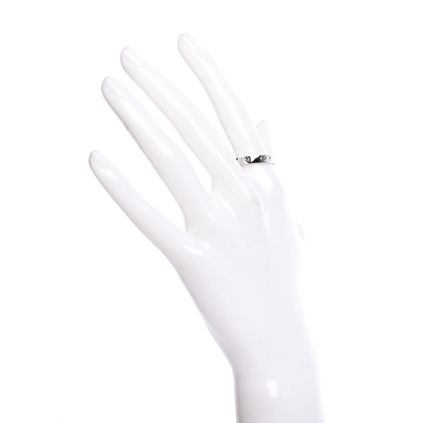 18K White Gold 3.5mm LOVE Wedding Band Ring 55 7.25