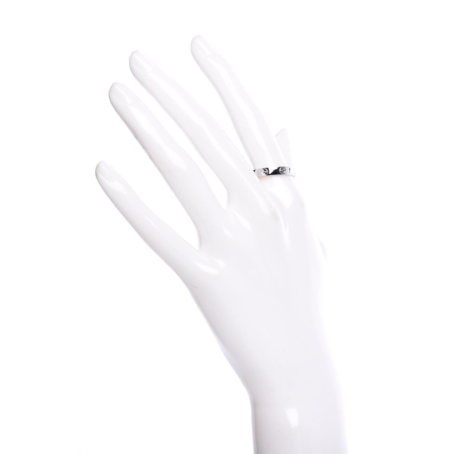 Cartier 18K White Gold 3.5mm LOVE Wedding Band Ring 55 7.25 2 of 5