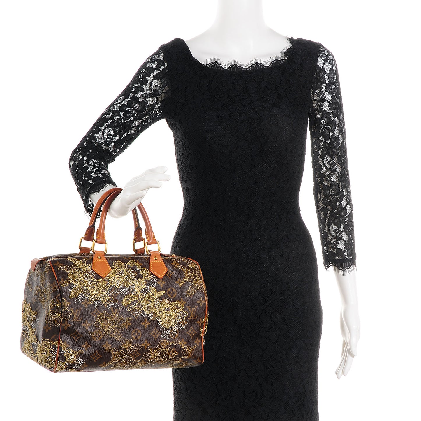 Monogram Dentelle Speedy 30 Gold