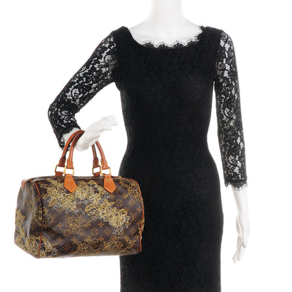 Louis Vuitton Monogram Dentelle Speedy 30 Gold 2 of 7