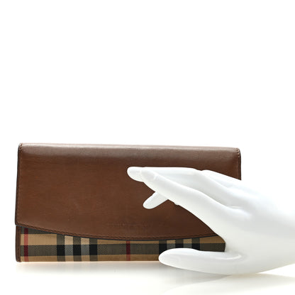Burberry Calfskin Horseferry Check Porter Continental Wallet Tan 2 of 6