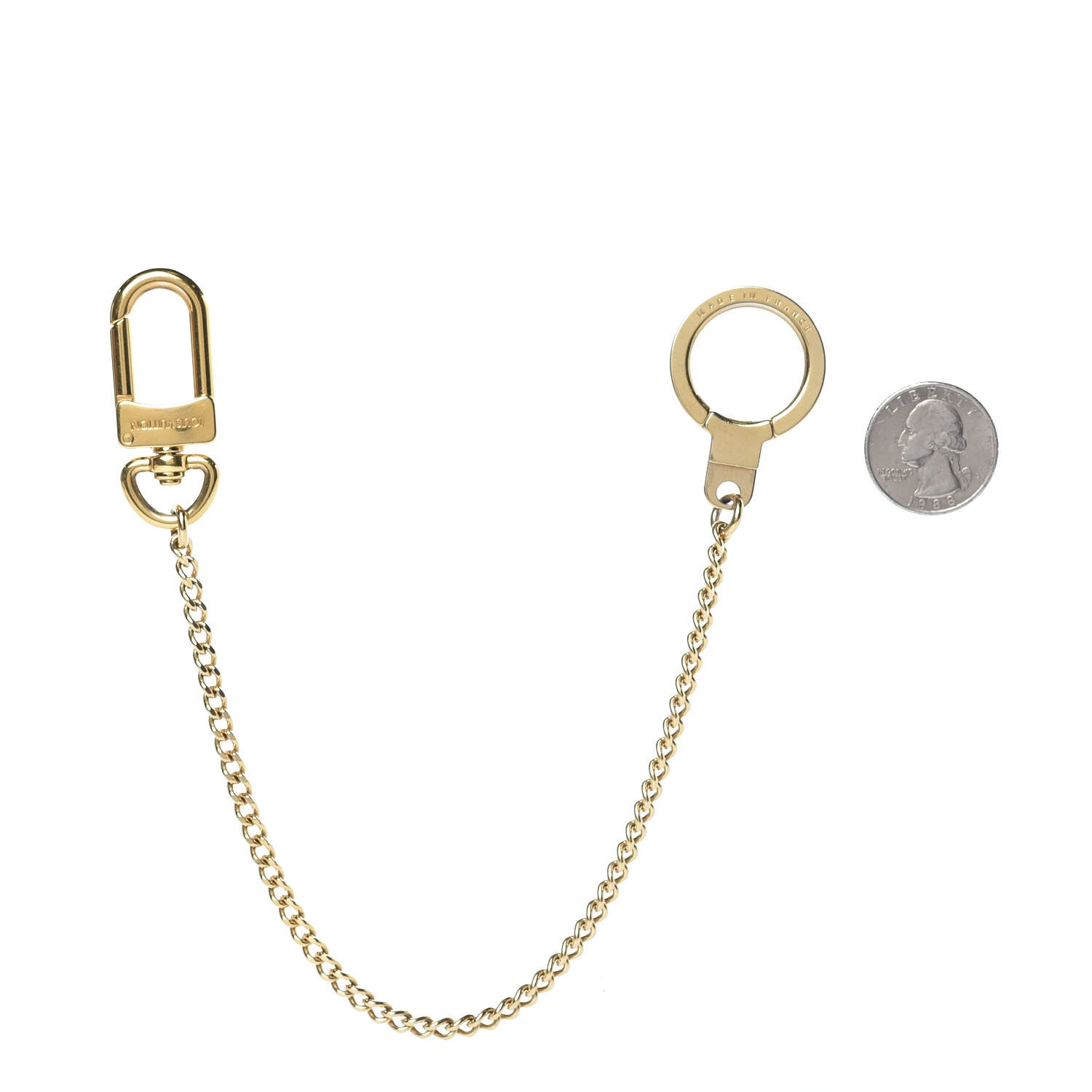 Louis Vuitton Metal Pochette Extender Key Ring Chain Gold 2 of 3