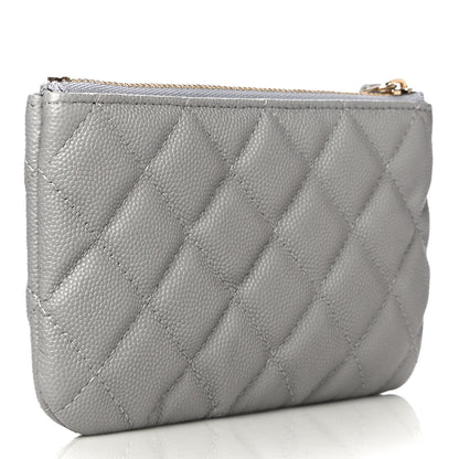 Chanel Caviar Quilted Small Cosmetic Case Grey 3 of 11