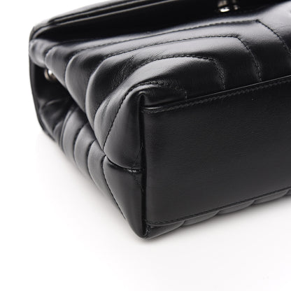 Saint Laurent Calfskin Y Quilted Monogram Small Loulou Chain Satchel Black 8 of 10