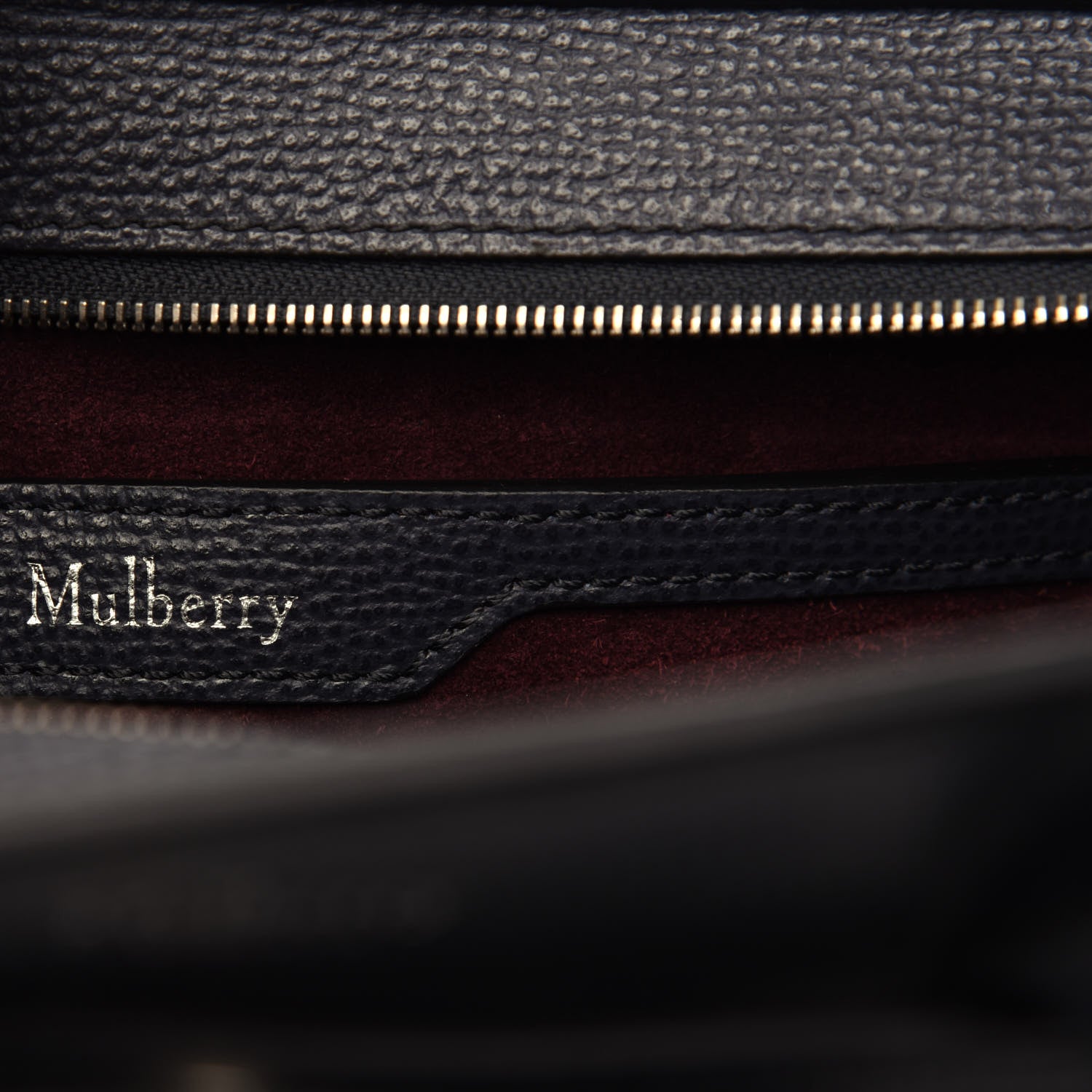 Mulberry Grained Vegetable Calfskin Mini Zipped Bayswater Navy 6 of 8
