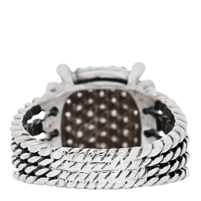 David Yurman Sterling Silver Diamond 16mm Wheaton Ring 62 10 4 of 6