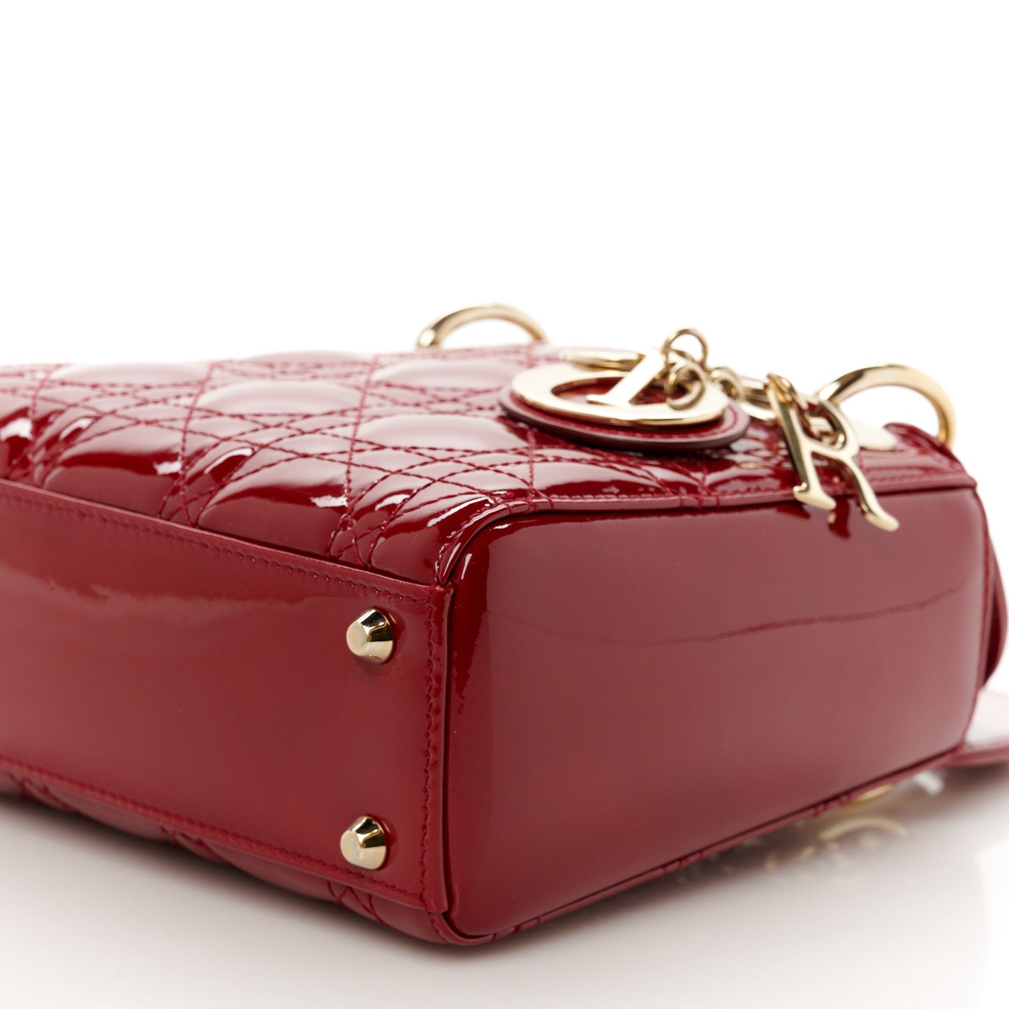 Patent Cannage Mini Lady Dior Red