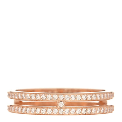 Hermes 18K Rose Gold Diamond Ariane Wedding Band Ring 49 5 1 of 5