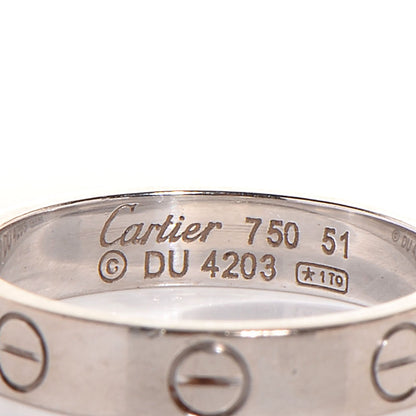 Cartier 18K White Gold 4mm LOVE Wedding Band Ring 51 5.75 5 of 5