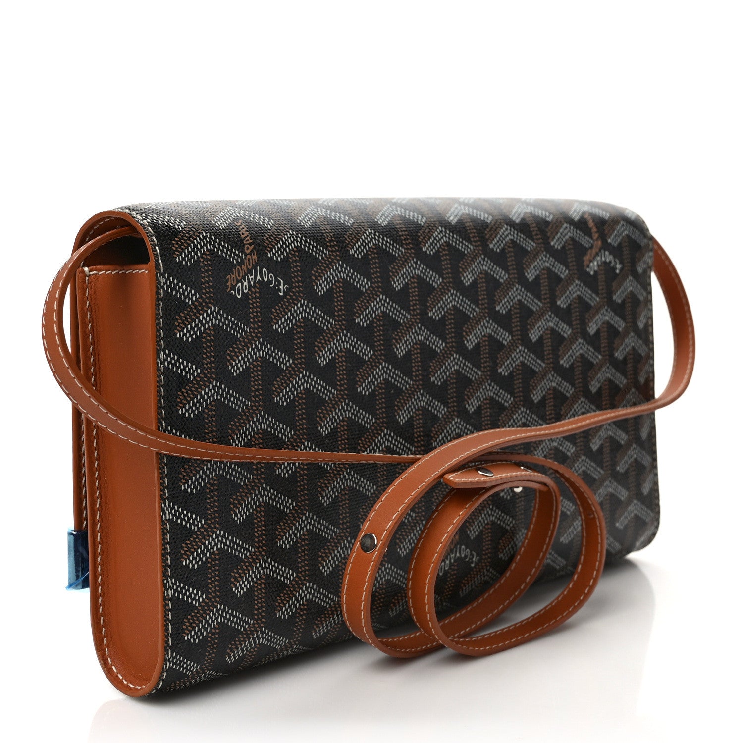 Goyard Goyardine Monte Carlo Bois Clutch With Strap Black Gold 3 of 9
