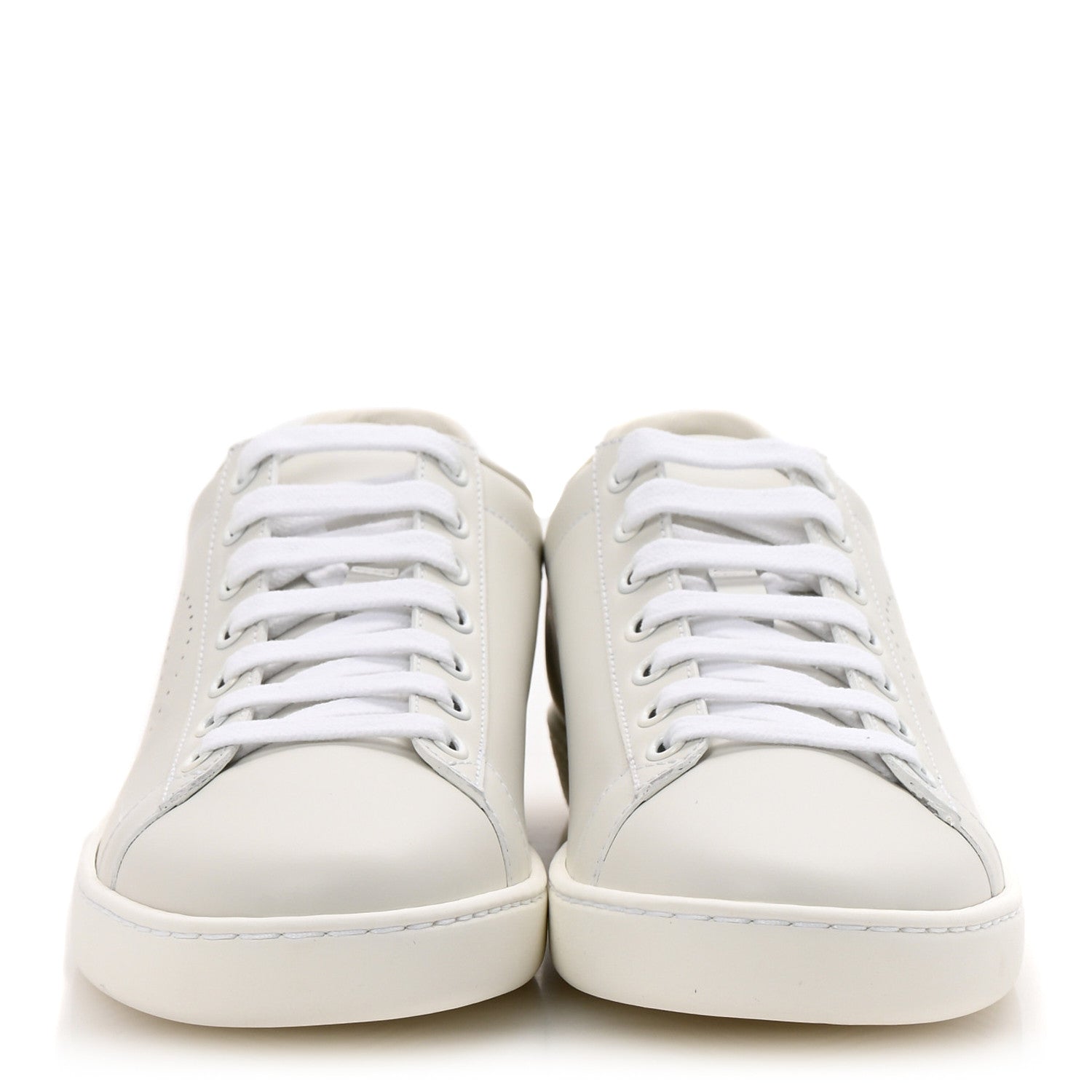 Gucci Calfskin Interlocking G Perforated Womens Ace Sneakers 37.5 White Grey Sky 3 of 10