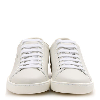Gucci Calfskin Interlocking G Perforated Womens Ace Sneakers 37.5 White Grey Sky 3 of 10