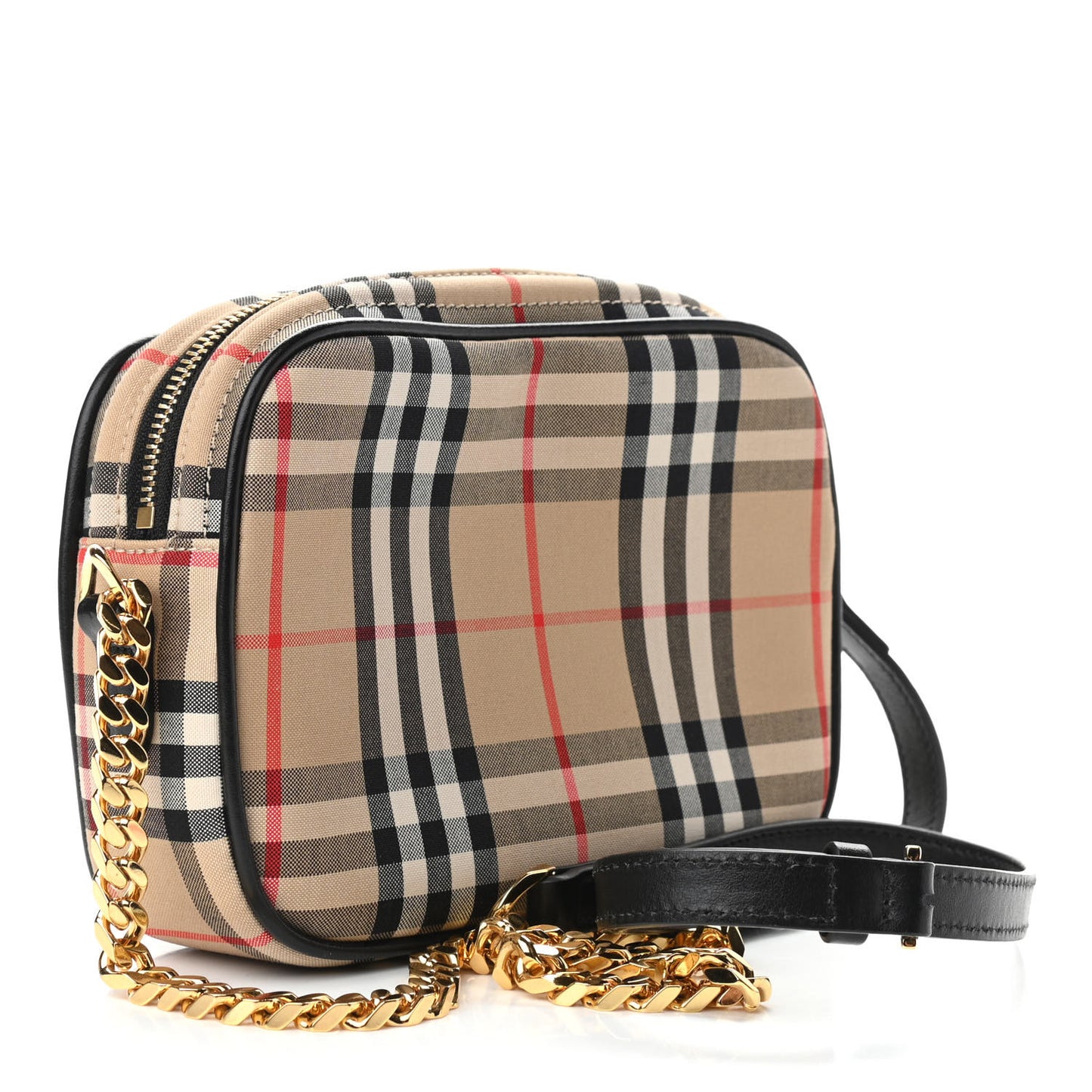 Calfskin Vintage Check Camera Bag Archive Beige