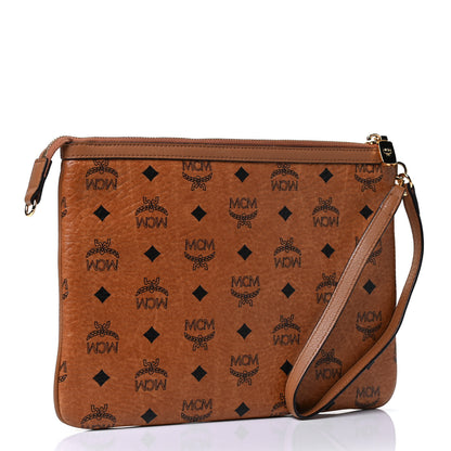 MCM Visetos Liz Shopper Tote Pouch Cognac 2 of 4