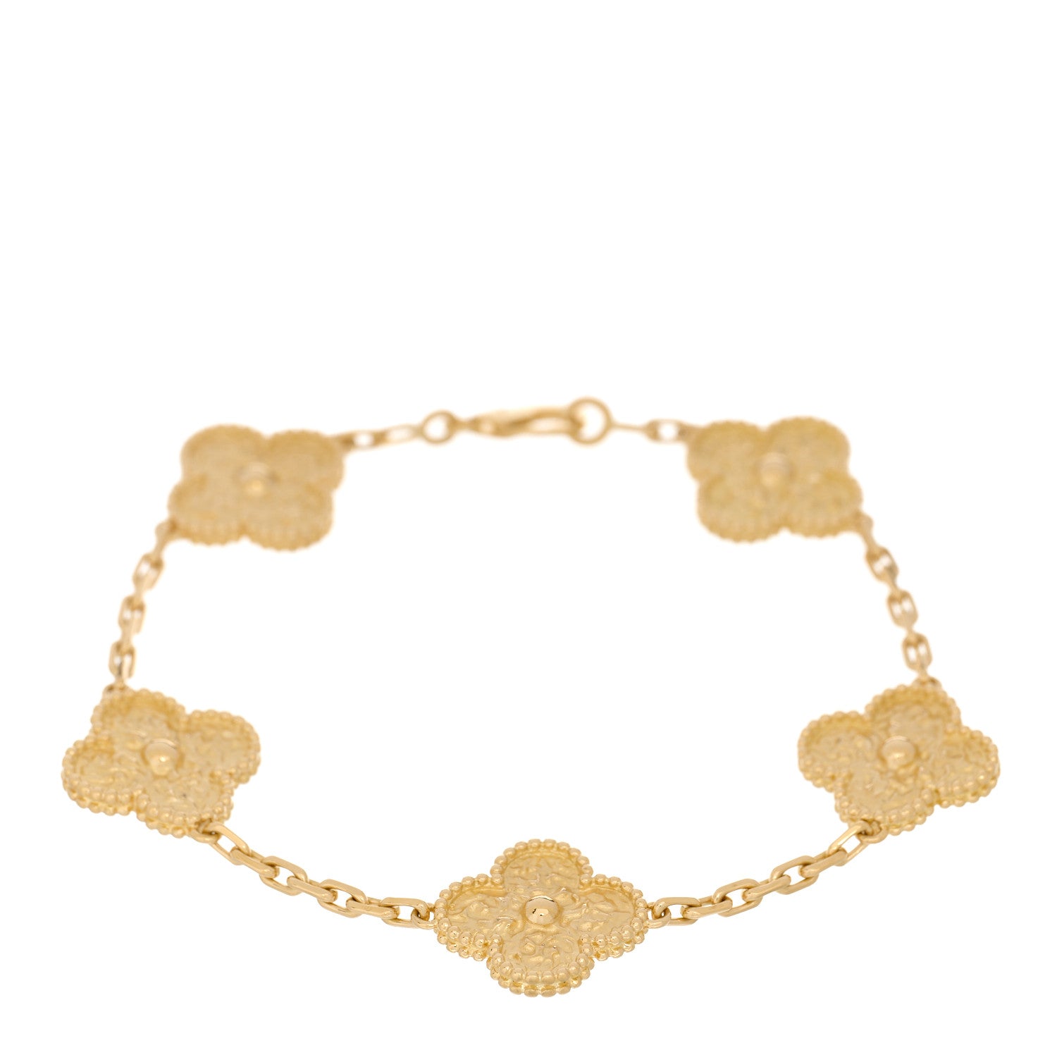 Van Cleef & Arpels 18K Yellow Gold 5 Motifs Vintage Alhambra Bracelet 1 of 4