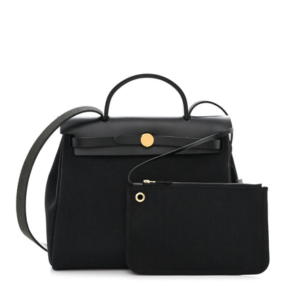 Hermes Military Toile Vache Hunter Herbag Zip PM 31 Black 1 of 10