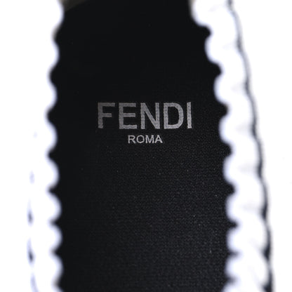 Fendi Stretch Knit Jacquard FF Lace-Up Sock Sneakers 39 Tobacco White Black 8 of 8
