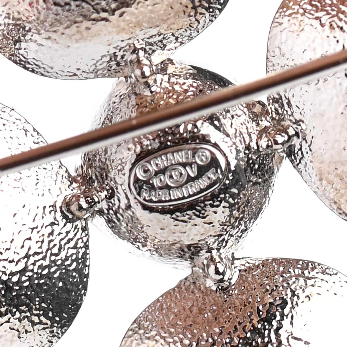 Crystal Baguette CC Brooch Silver