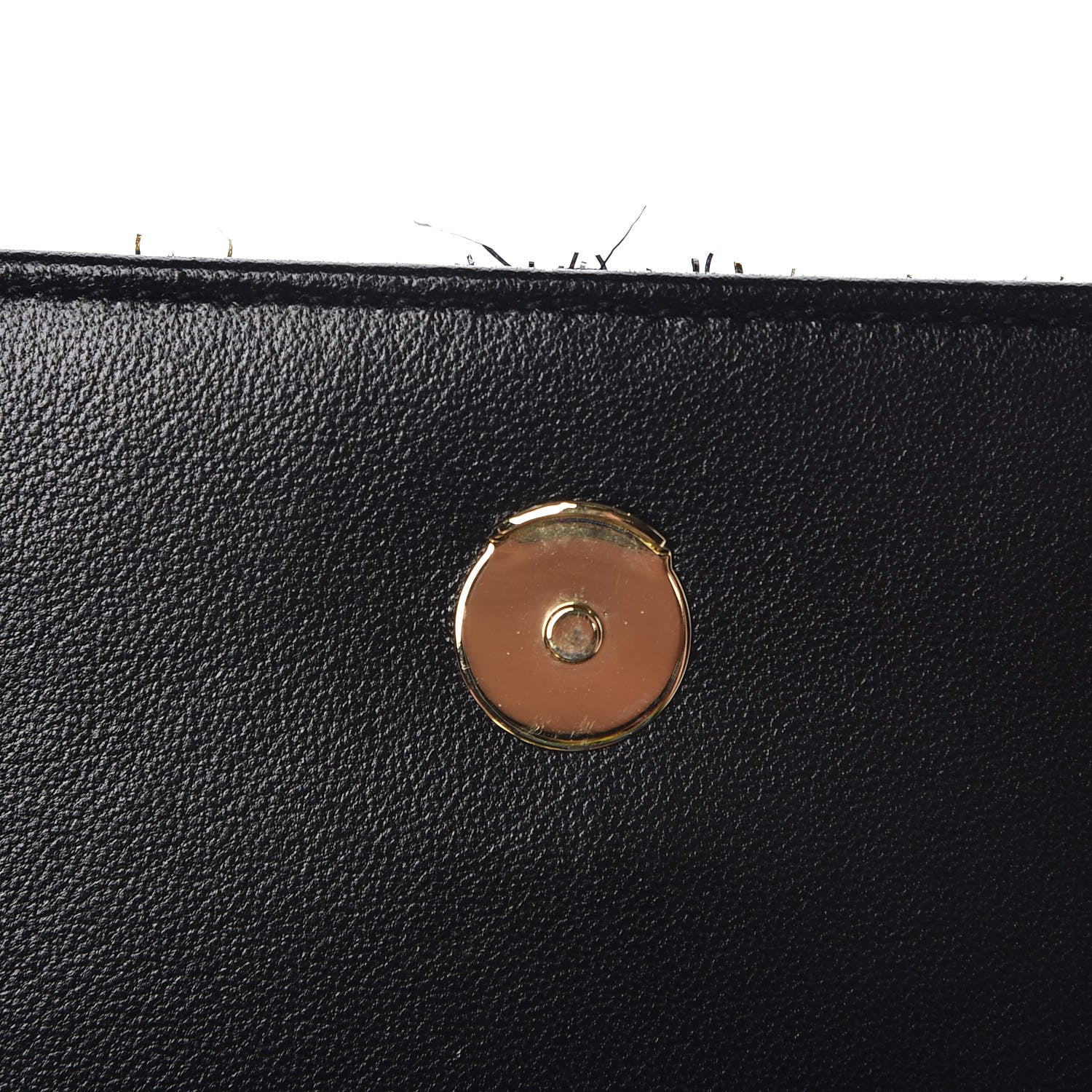 Saint Laurent Sequin Striped Classic Monogram Kate Tassel Chain Wallet Black Gold 17 of 18