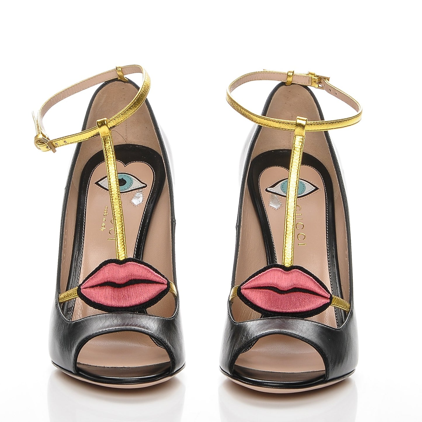Nappa Lip Applique Pumps 37 Black