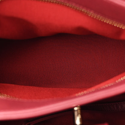 Chanel Calfskin Stitched Small Chevron Chic Shopping Bag Red 7 of 12