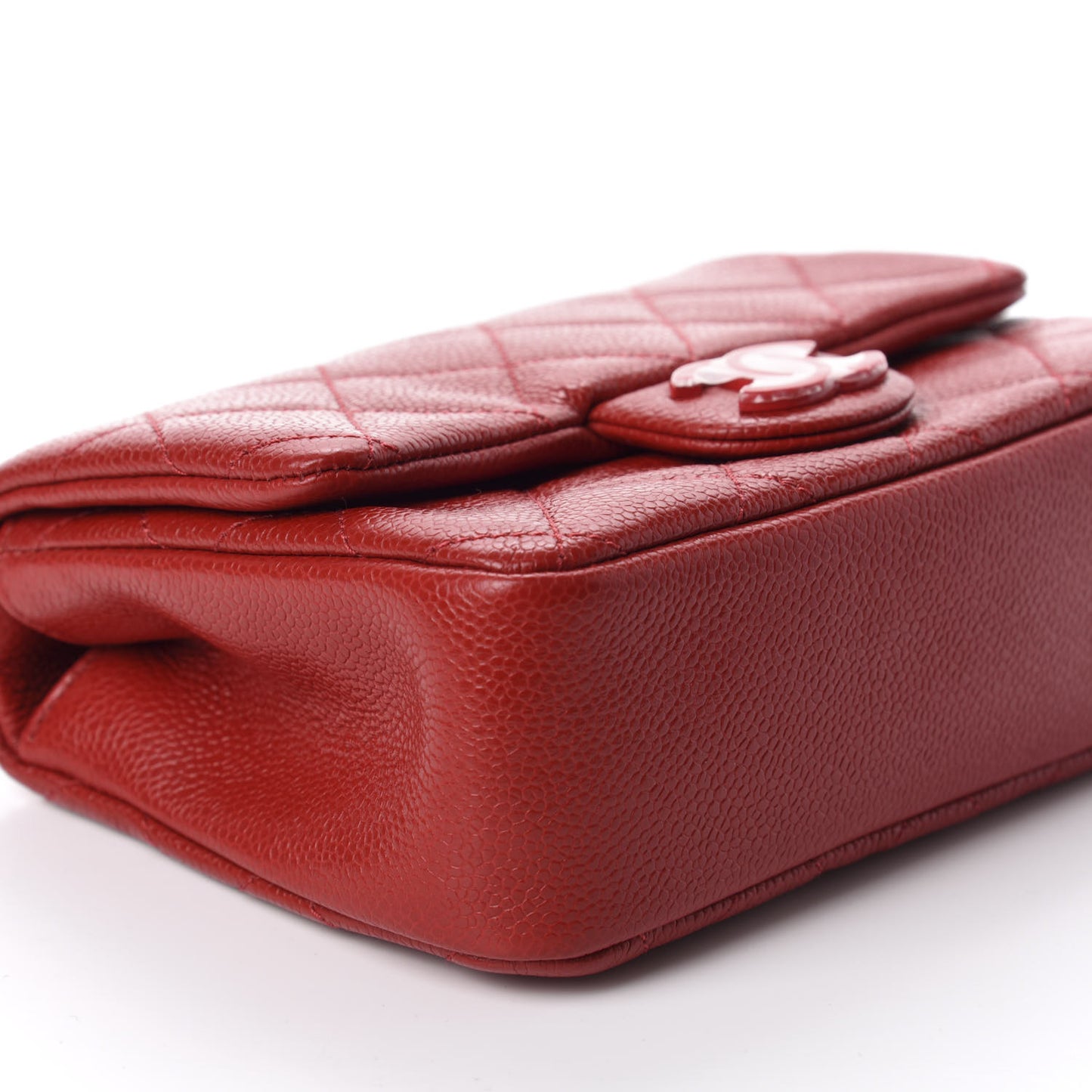 Caviar Quilted Mini Incognito Square Flap Red