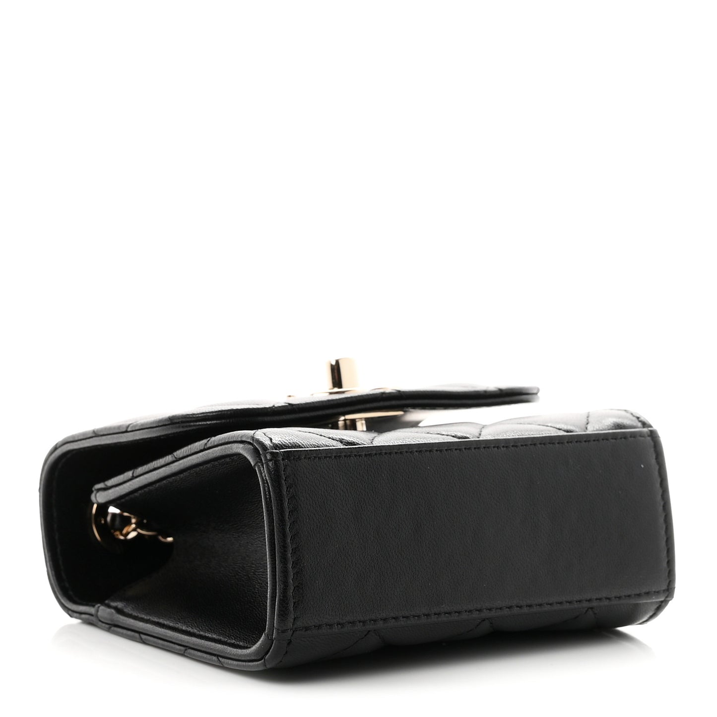 Lambskin Quilted Mini Trendy CC Chain Wallet Black