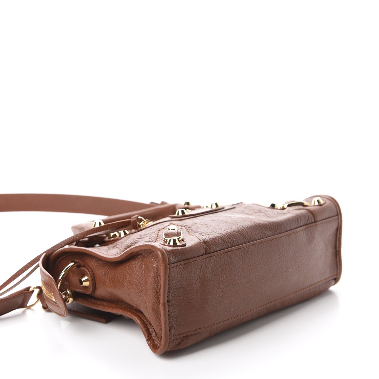 Balenciaga Agneau Classic Gold Hardware Mini City Marron Cognac 4 of 10
