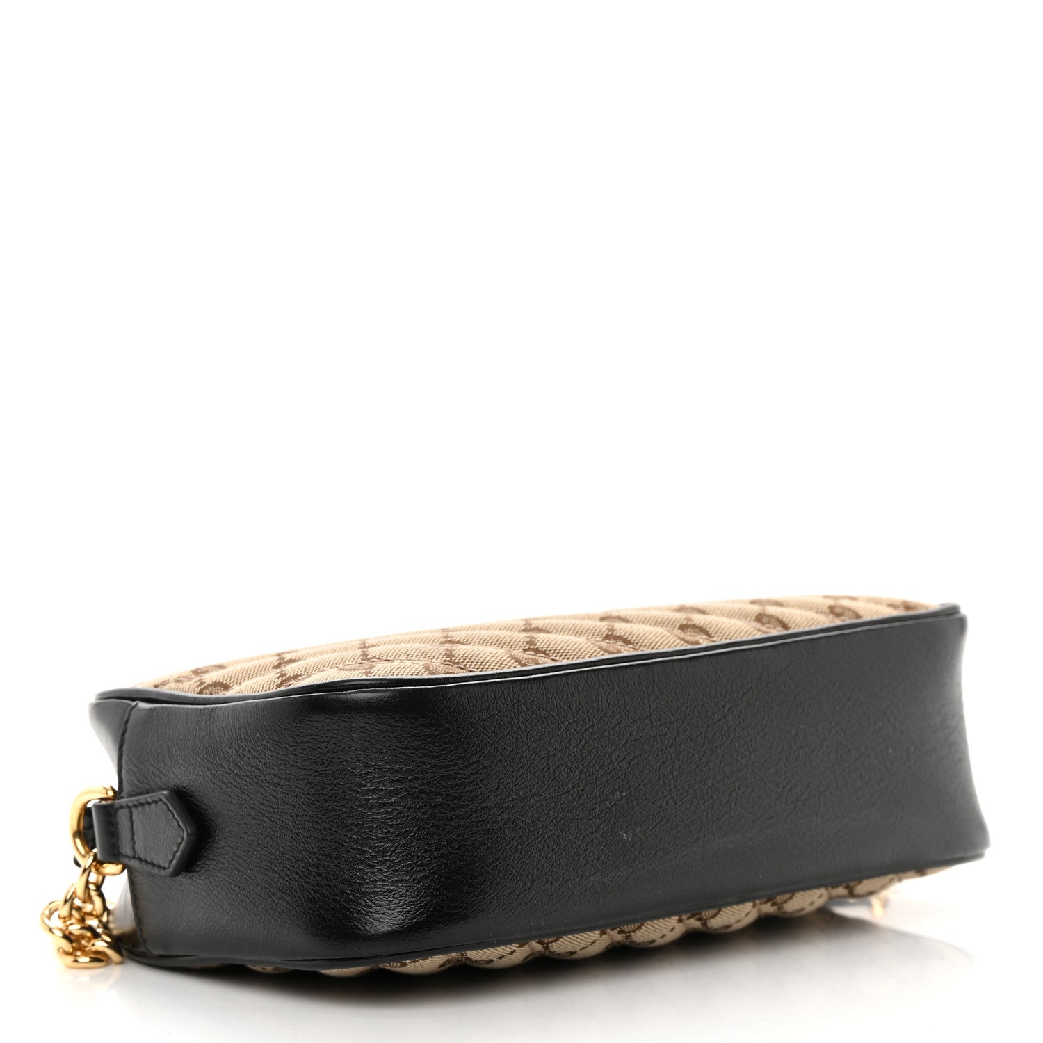 Gucci Monogram Matelasse Diagonal Small GG Marmont Chain Shoulder Bag Beige Black 4 of 15