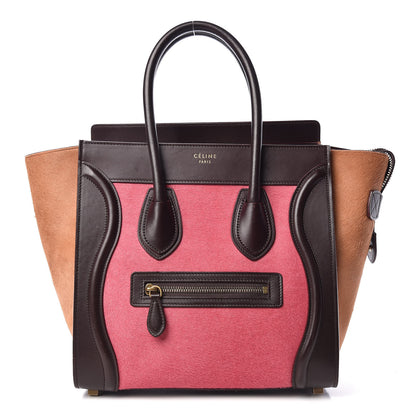 Celine Pony Hair Smooth Calfskin Micro Tri-Color Luggage Pink 1 of 10