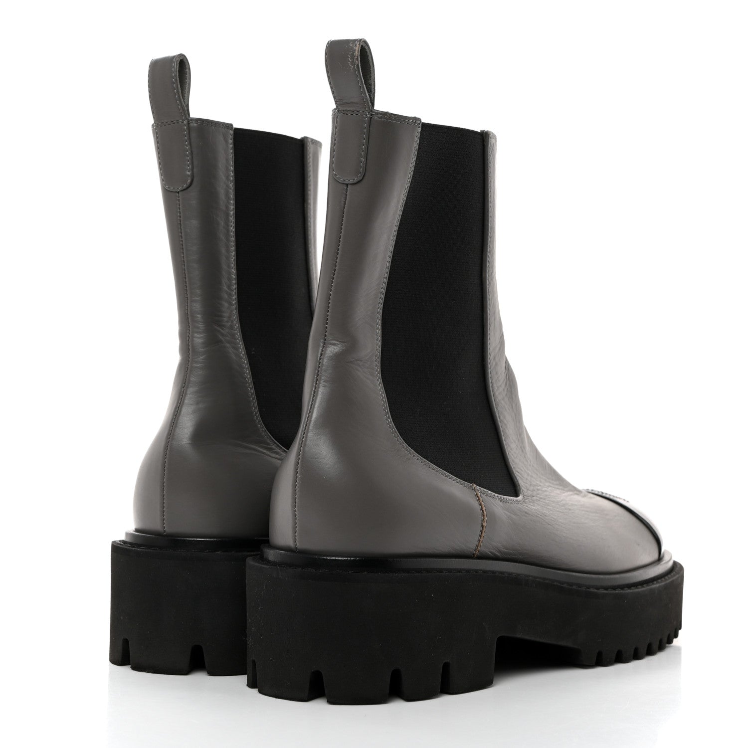 Chanel Crumpled Calfskin Patent Cap Toe Short Boots 38 Dark Grey Black 4 of 9