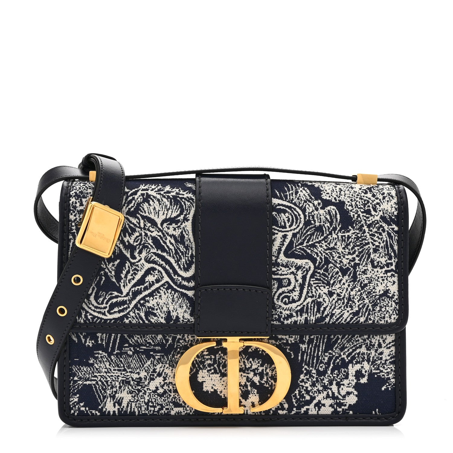 Christian Dior Toile de Jouy Reverse Jacquard 30 Montaigne Flap Bag Blue 1 of 9