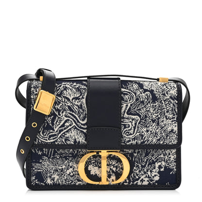 Christian Dior Toile de Jouy Reverse Jacquard 30 Montaigne Flap Bag Blue 1 of 9