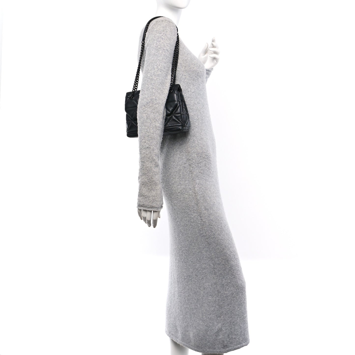 Nappa Triangle Stitched Small Spectrum Bag Black