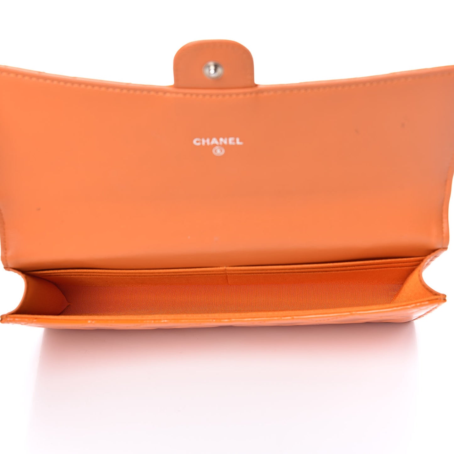 Patent Quilted Travel Wallet Orange