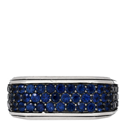 David Yurman Sterling Silver Blue Sapphire Roman Signet Ring 63 10.25 1 of 5