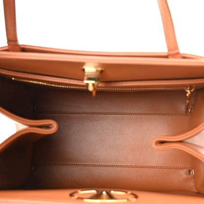 Valentino Garavani Calfskin Vlogo Locker Small Top Handle Saddle Brown 5 of 9