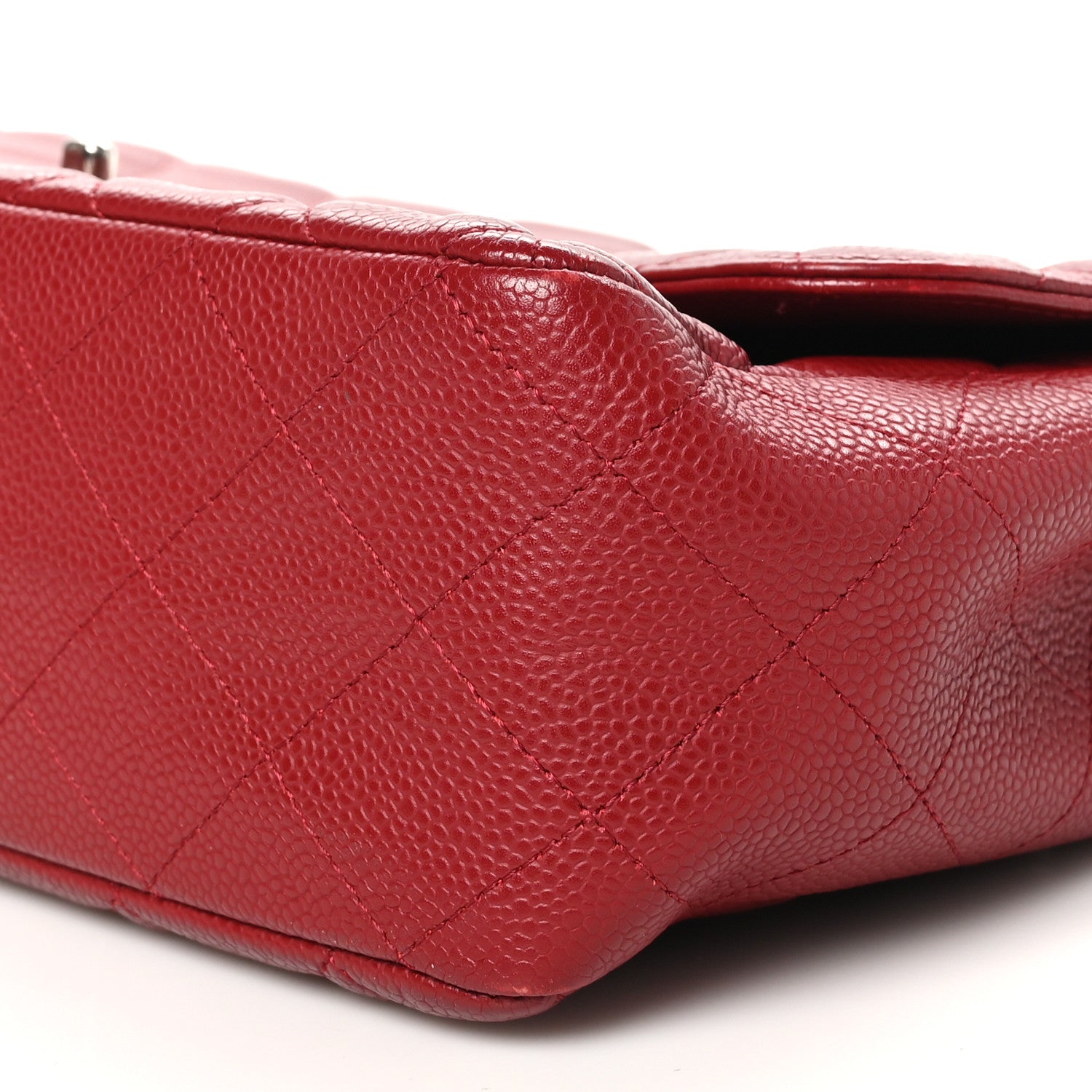 Chanel Caviar Quilted Jumbo Single Flap Red 10 of 12