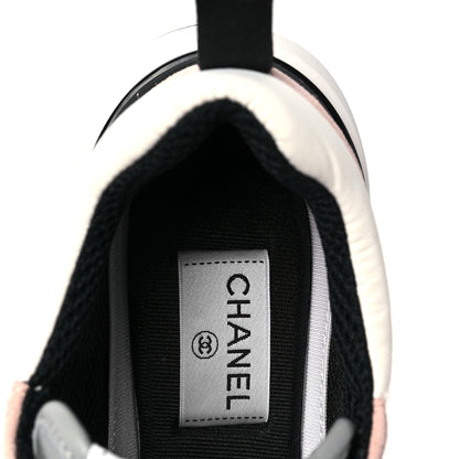 Chanel Mesh Suede Calfskin Grained Calfskin Womens CC Sneakers 41 Pink 6 of 7