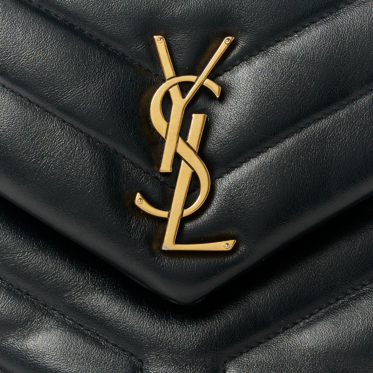 Saint Laurent Calfskin Y Quilted Monogram Small Loulou Chain Satchel Black 9 of 11