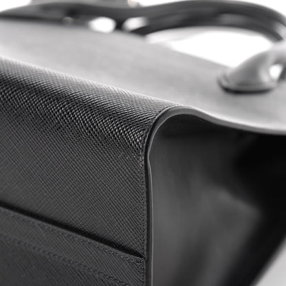 Prada Saffiano Cuir Calfskin Large Monochrome Top Handle Tote Black 10 of 13