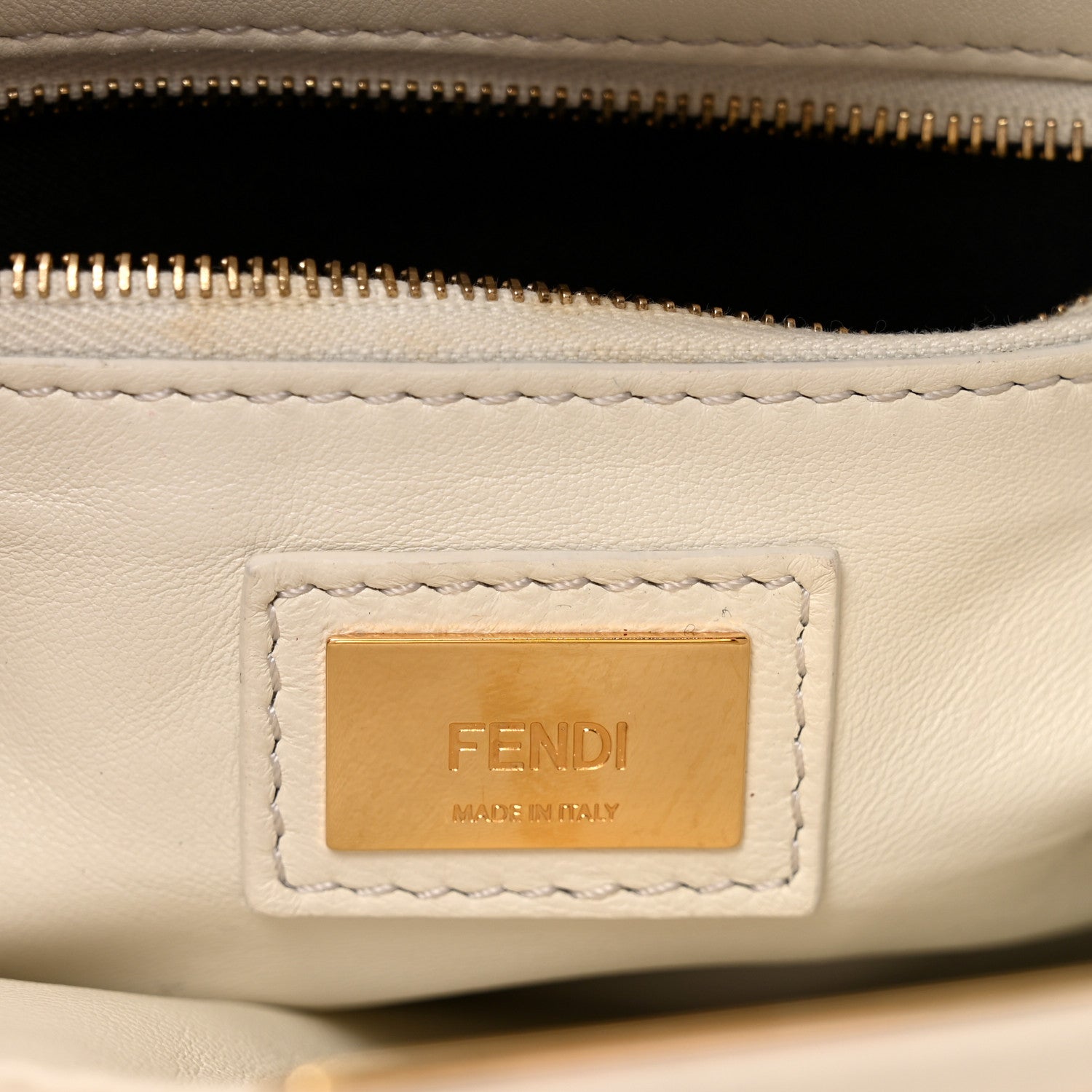 Fendi Nappa Rosebud Mini Peekaboo Iconic Satchel Bianco 6 of 12