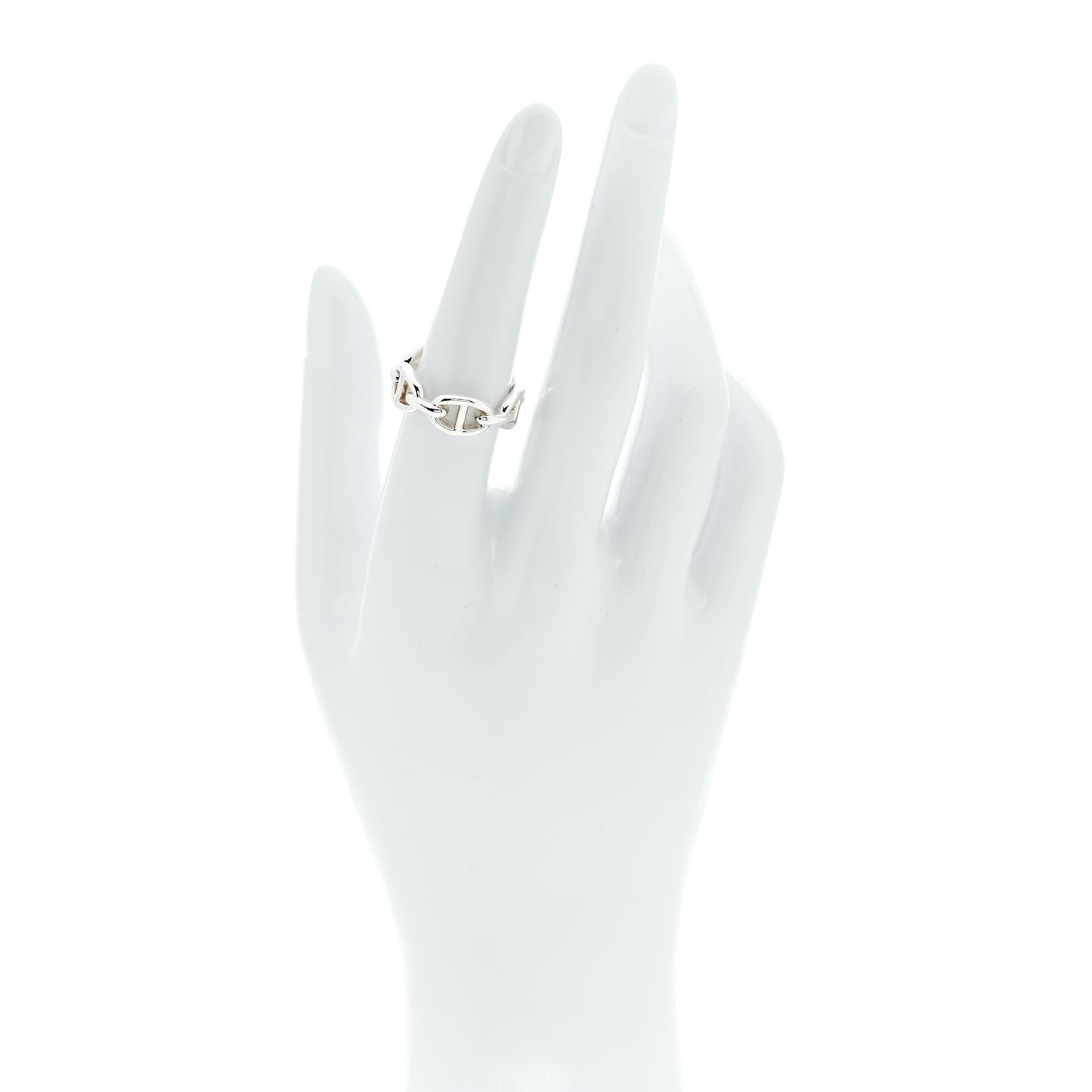 Sterling Silver PM Chaine d'Ancre Enchainee Band Ring 54 6.75