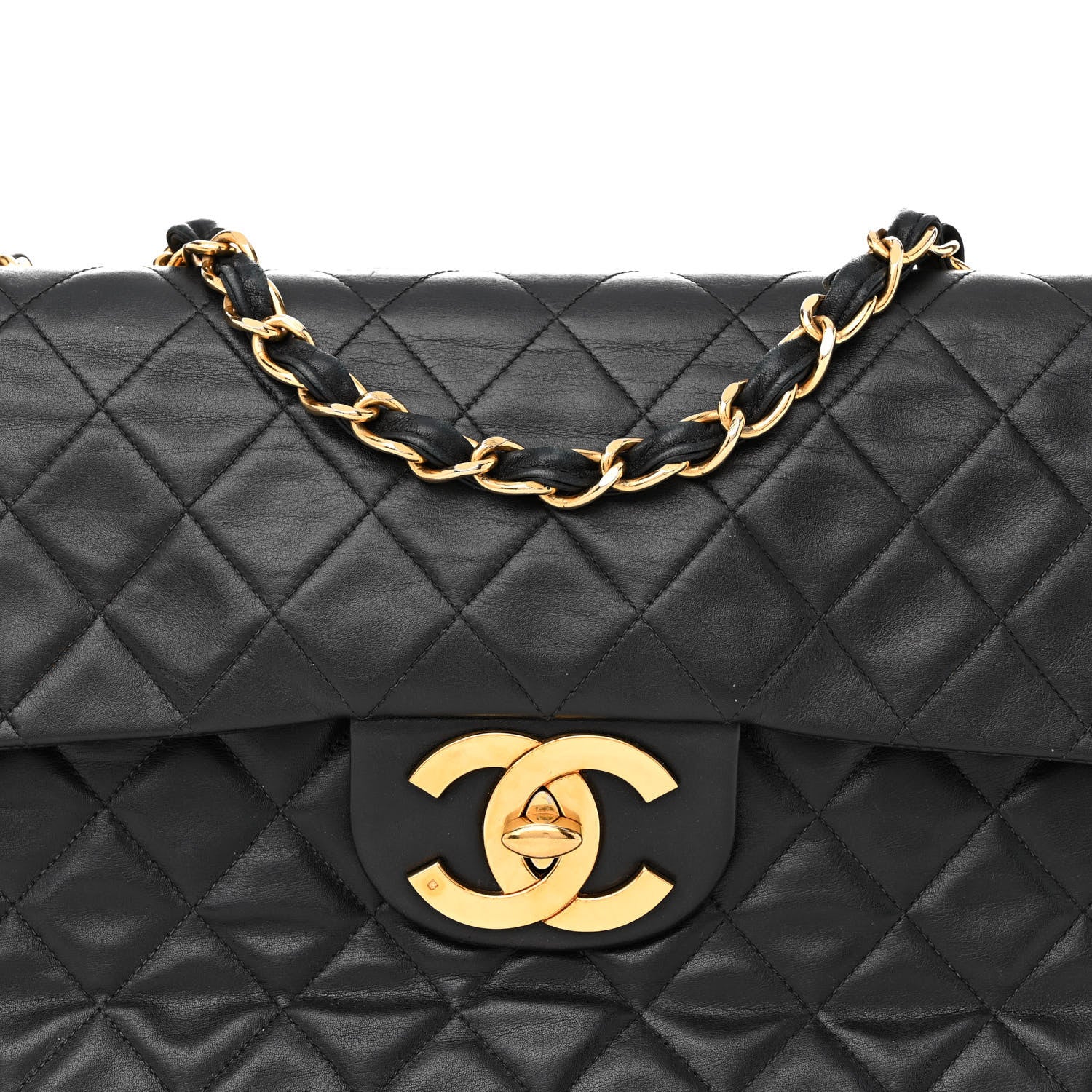 Chanel Lambskin Quilted XL Jumbo Single Flap Black 9 of 19
