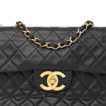 Chanel Lambskin Quilted XL Jumbo Single Flap Black 9 of 19