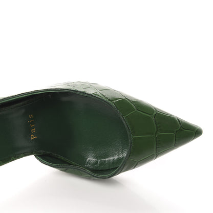 Christian Louboutin Crocodile Embossed Calfskin Iriza 100 Pumps 36.5 Green 11 of 12