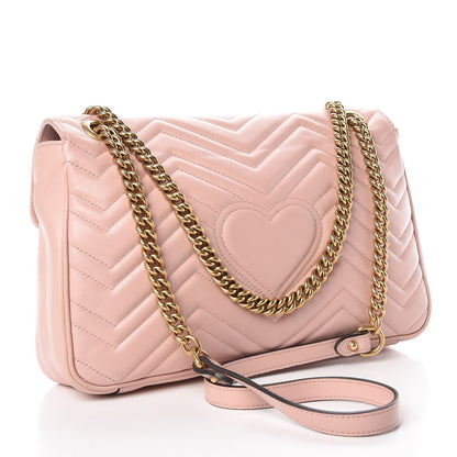 Gucci Calfskin Matelasse Medium GG Marmont Shoulder Bag Perfect Pink 3 of 9