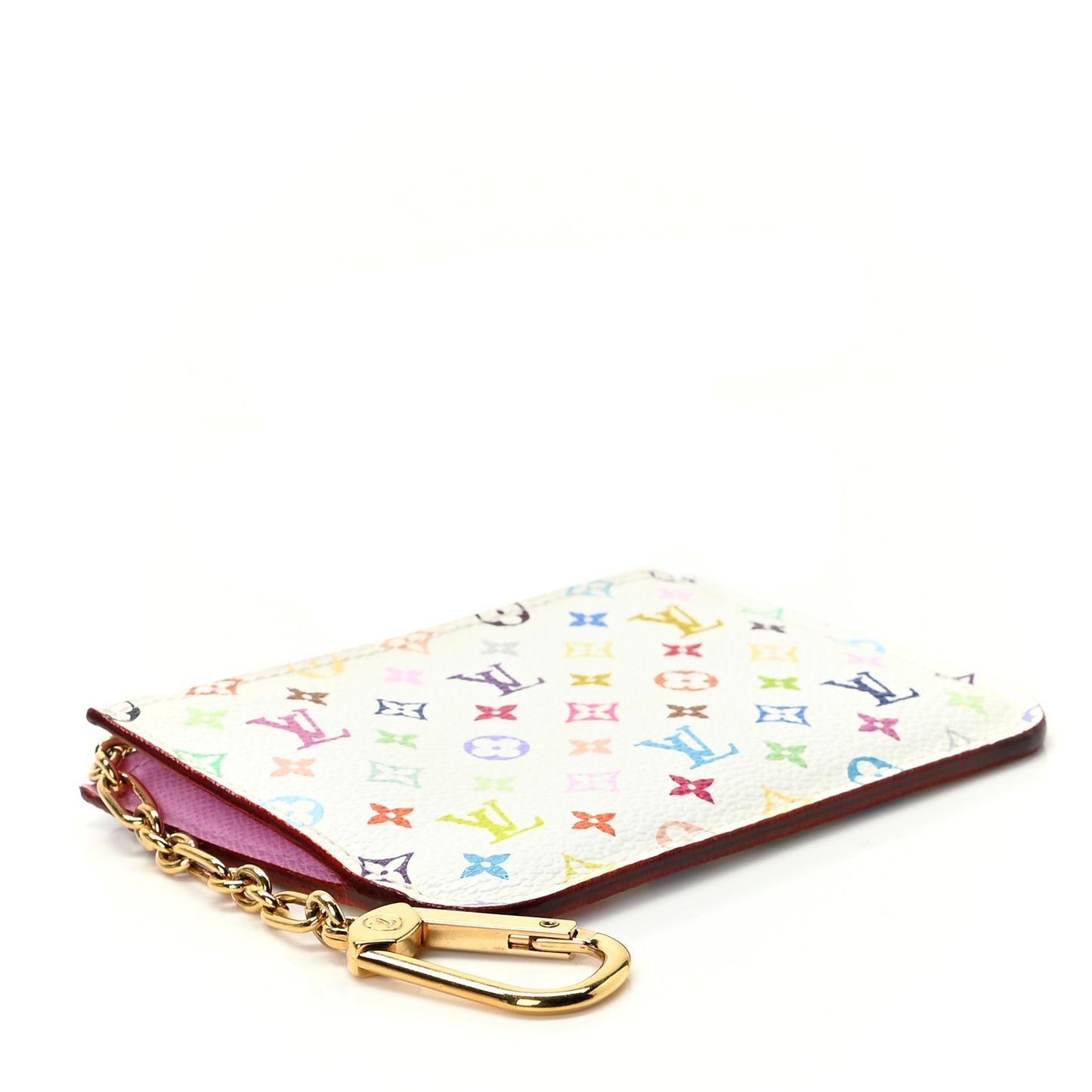 Monogram Multicolor Key Pouch White Litchi