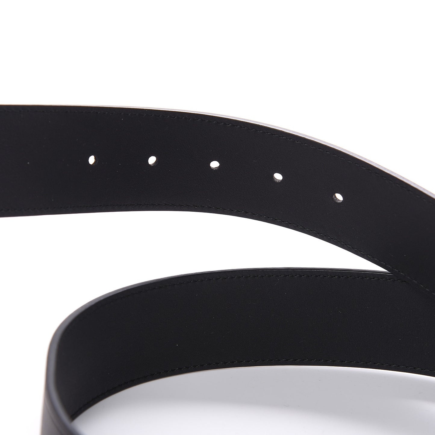 Moon Calfskin Pearl Double G 40mm Belt 95 38 Black Cream